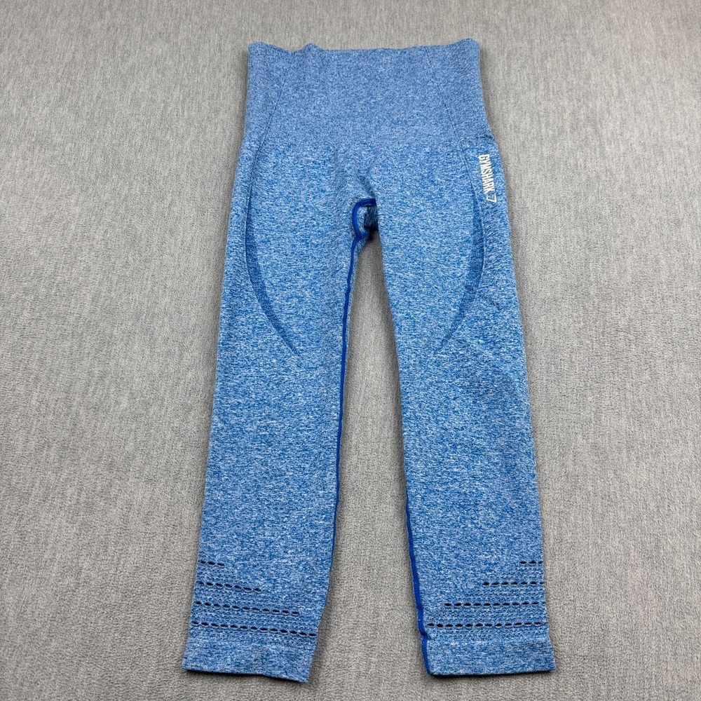 Gymshark Leggings Womens‎ XS Blue Seamless Crop Yoga Gym Pants Athletic Workout